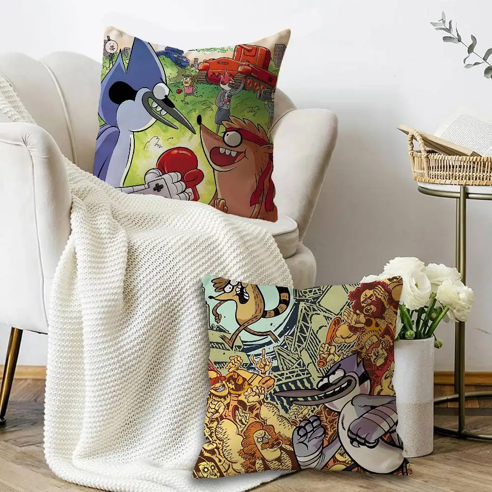 R-Regular Cartoon Show Office Cushion Pillowcase Car Cushion Cover45X45CM Lumbar Pillowcase Sofa Pillowcover