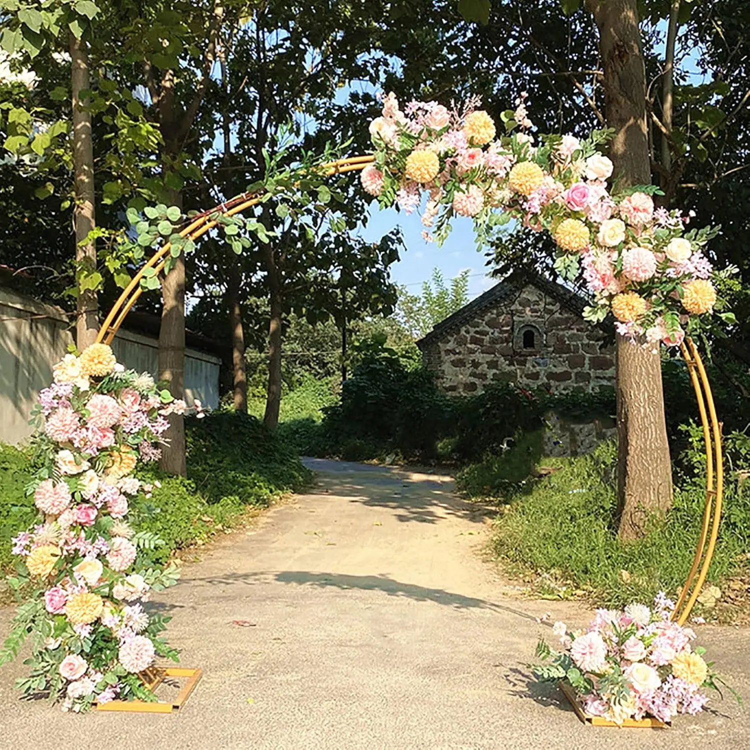 

Round Garden Arch,Metal Arbor Arches,Wedding Archway Decoration,or Outdoor,Party Decoration,Easy Assembly