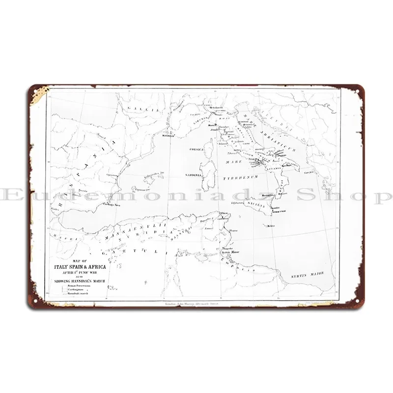 أفريقيا إيطاليا إسبانيا خريطة علامة معدنية حفلة تصميم جدار كهف ملصق تصميم تين تسجيل ملصق #2