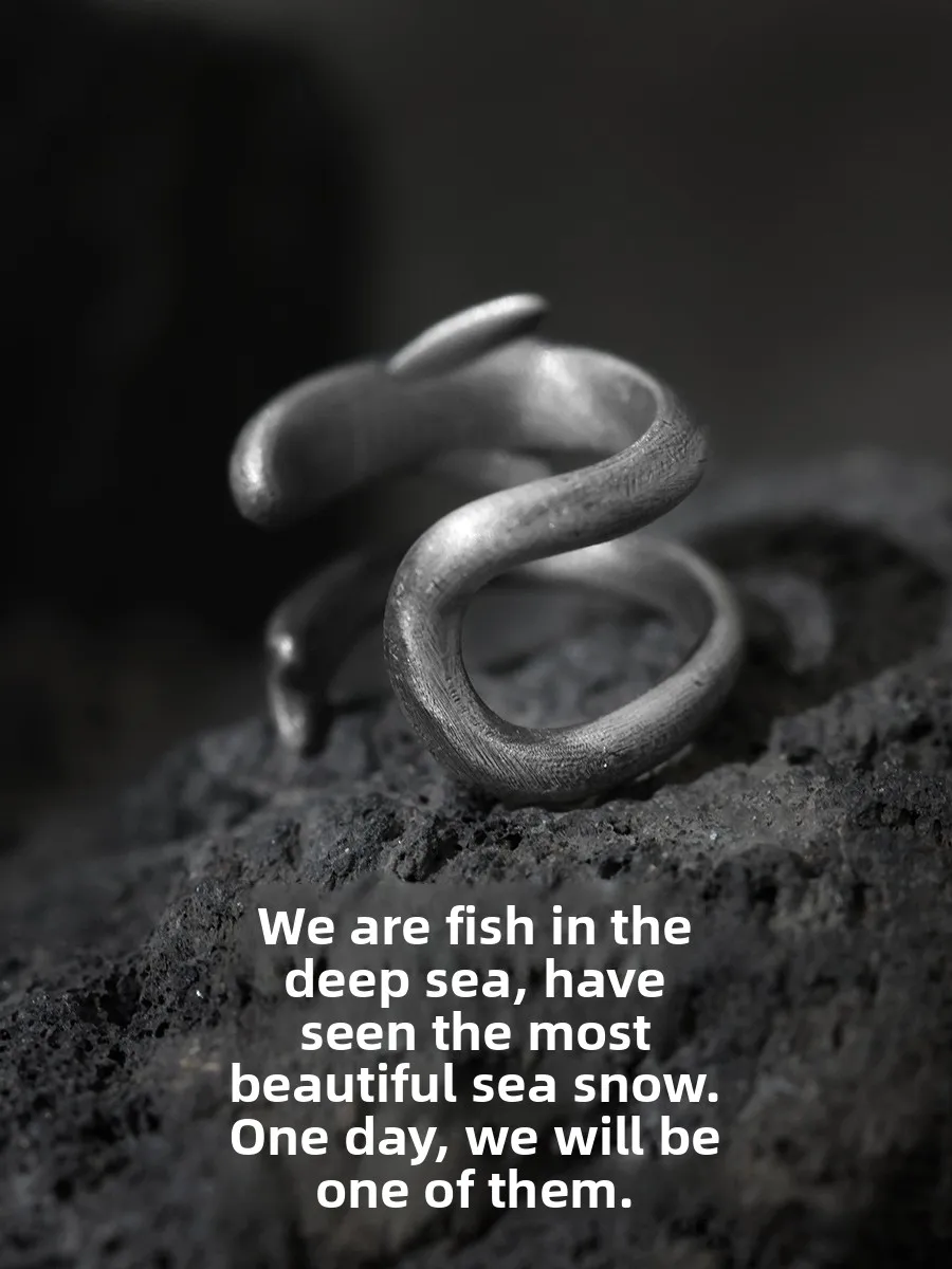 Original Silver Art 999 Pure Silver Neutral Fish Ear Clip Vintage Small Batch Fashion Earrings Handmade Allergy Free Daily Wear