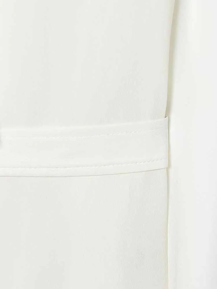 European and American style winter new arrivals, simple and fashionable women's round neck long sleeve asymmetrical shirt