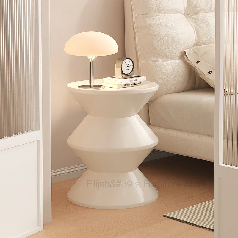 

Round Bedside Sofa Side Table Vanity Wooden White Nordic Nightstand Modern Bedroom Muebles Para El Hogar Bedroom Furniture