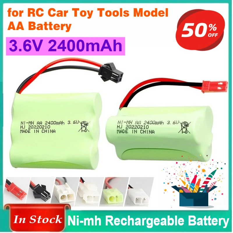 

3.6V 2400mAh Ni-mh Battery Pilas Recargables Battery Pack for Rc Car Toy Tools Model AA Battery