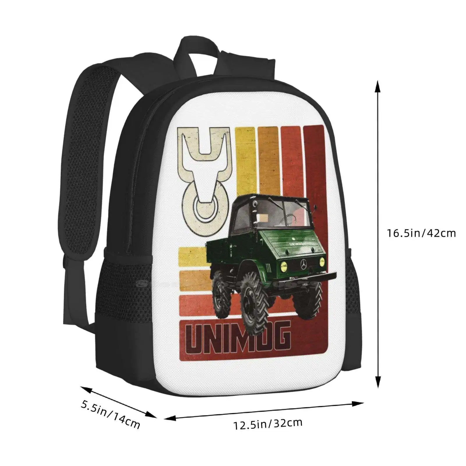 Unimog-Mochila monster caminhão vintage, sacos gráficos frescos do totó dos desenhos animados, moda automotiva, venda quente, vetor, velha escola