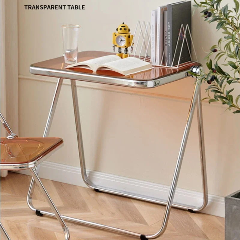 

Simple Folding Dining Table Nordic ins Transparent Table Coffee Table Side Acrylic Portable Office Study Home Use