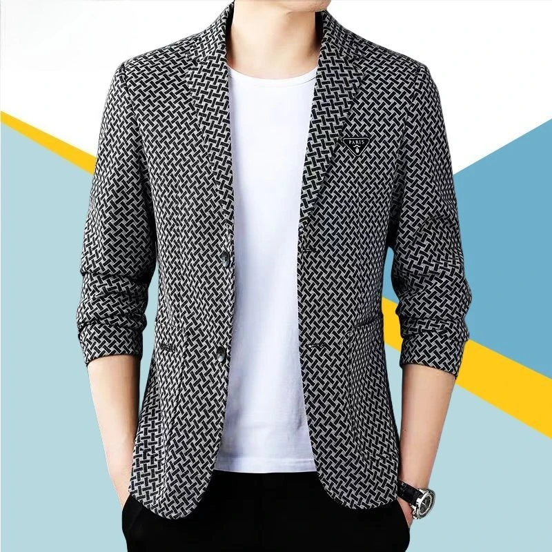 

Business Men's Suit Jackets Vintage High Quality Clothing Coat Original Trendy 2025 Classic Elegant Casual New Gray Male Blazer