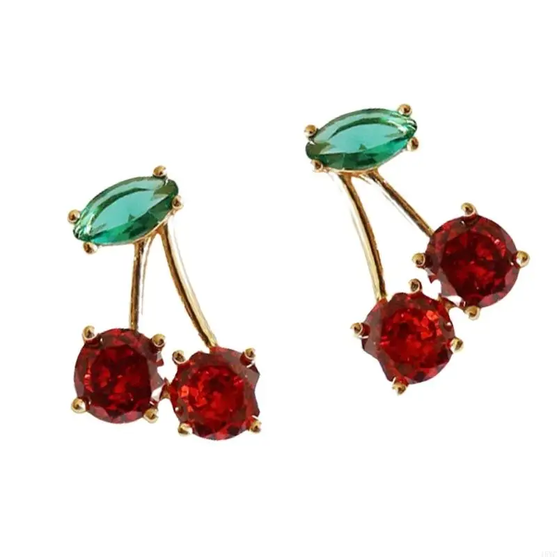 

15YC Stylish Cherry Earrings with Fruit Detail Alloy Texture Offering Lightweight Comfort and Durability for Various Occasion
