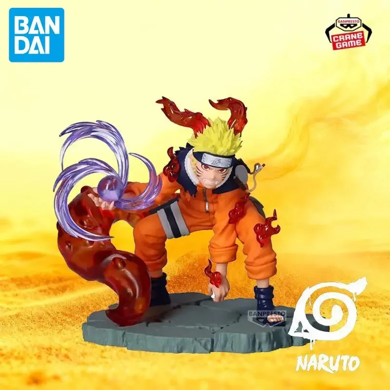 Bandai Original Naruto Uchiha Sasuke Figure Brand New Anime Action Models Cartoon Doll Ornamenti per il desktop Giocattoli Regali del festival
