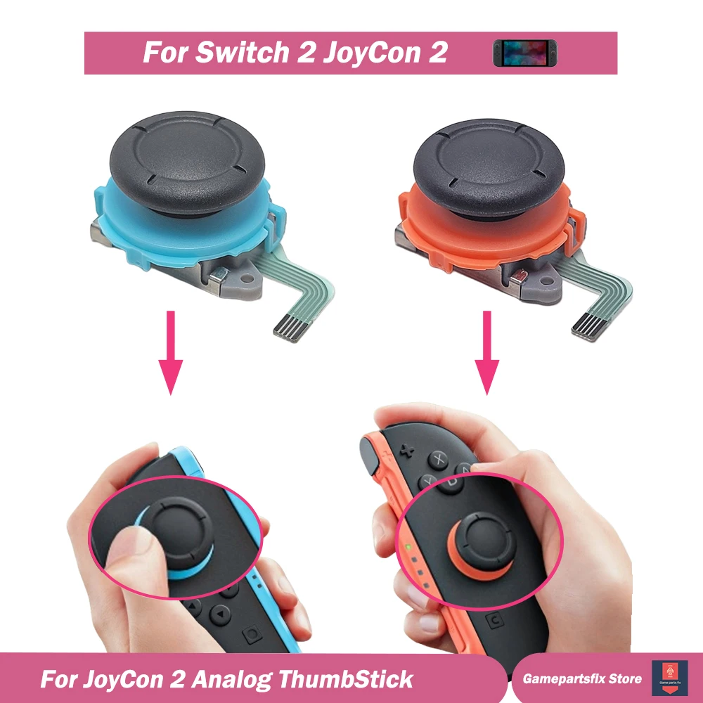 1/2pcs Blue Orange Thumbstick for Nintendo Switch 2 JoyCon 2 for NS2 Joy-Con 2 Replacement Left Right Button 3D Analog Joystick