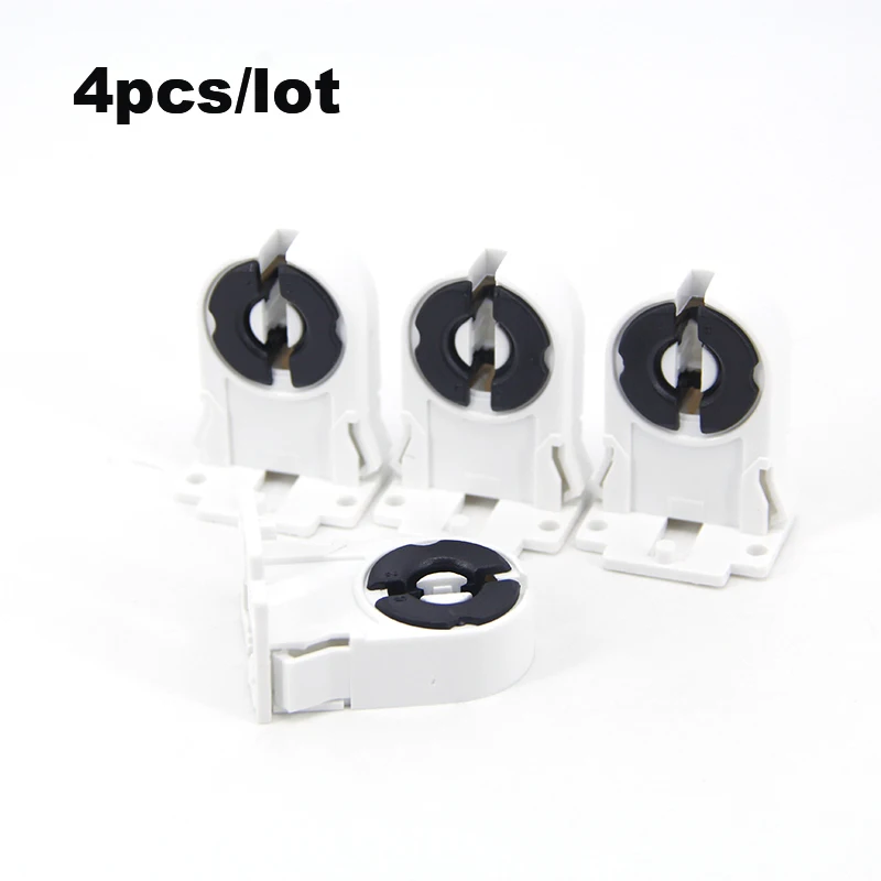 4pcs/lot T8 Lamp Holder G13 Fluorescent Light Socket AC100-250V Plastic Holder suitable for LED bracket lamp Base