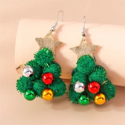 Fashion Merry Christmas Tree Drop Earrings for Women Girl New Year Party Festival Jewelry Gifts