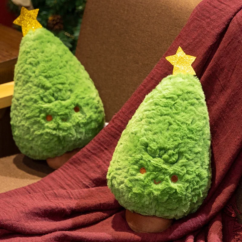 Ins شجرة عيد الميلاد الصغيرة ألعاب من نسيج مخملي محشوة شجرة عيد الميلاد الناعمة وسائد فخمة عيد الميلاد ديكور المنزل بلوشي اللعب الدمى #3