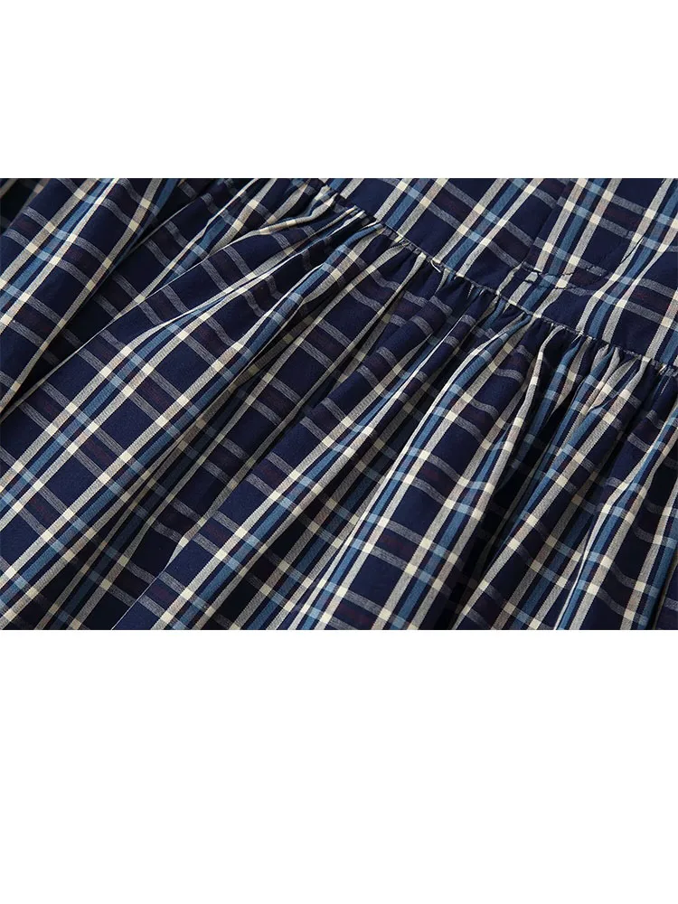 HH Falda larga informal con cremallera y cinturón a cuadros a la moda para mujer, Falda plisada holgada elegante de cintura alta, falda estilo callejero para mujer