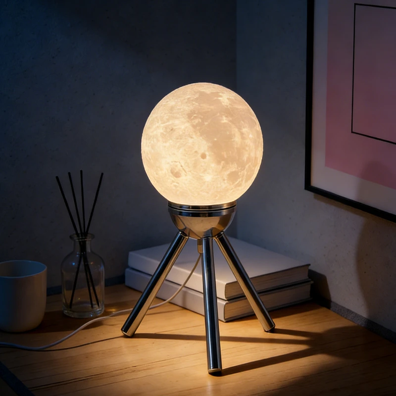 국경을 넘는 핫세일 삼각대 철제 아트 테이블 램프 원형 유리 갓 창의적인 침실 침대 옆 장식 조명