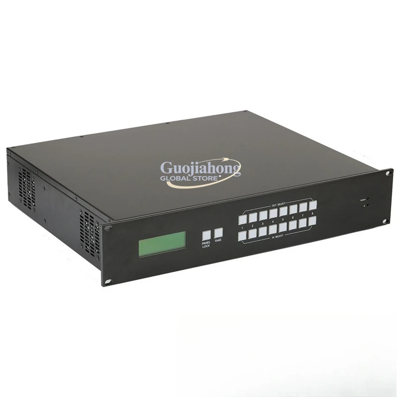 HDM & I seamless matrix switcher 8 in 8 out 2U plug-in card type, no flash screen in seconds, central control industrial grade