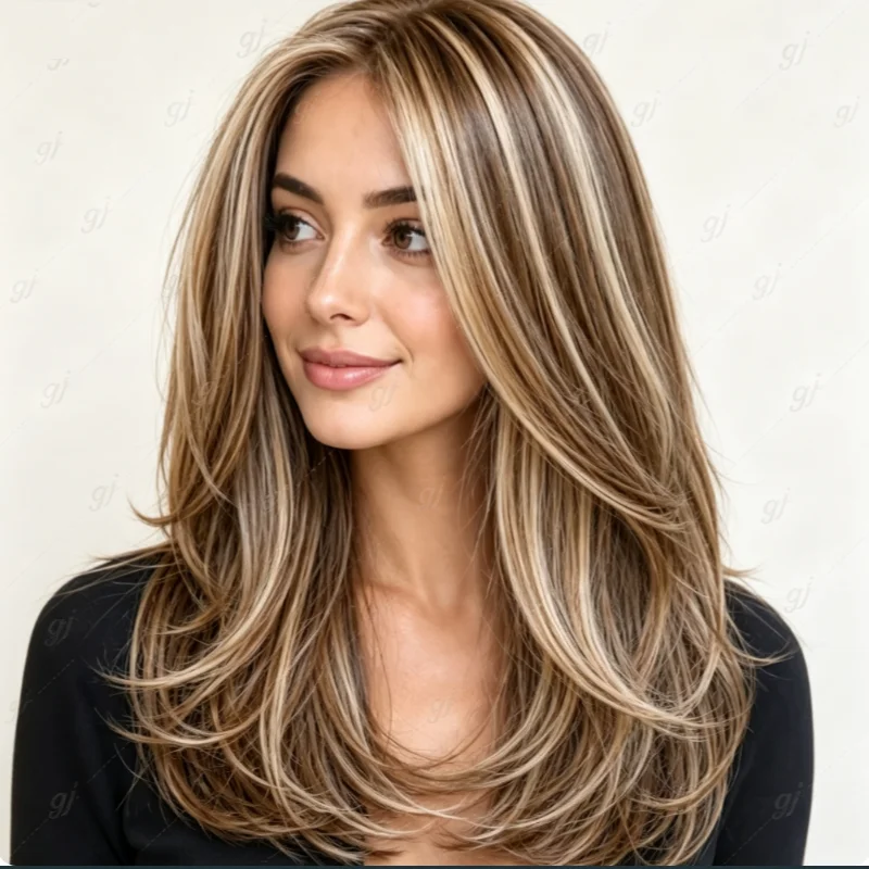Glueless Natural Highlight Brown Body Wave Soft 5x5 Silk Base  Jewish Human Hair Wig  Baby Hair HD Lace European Hair Preplucked