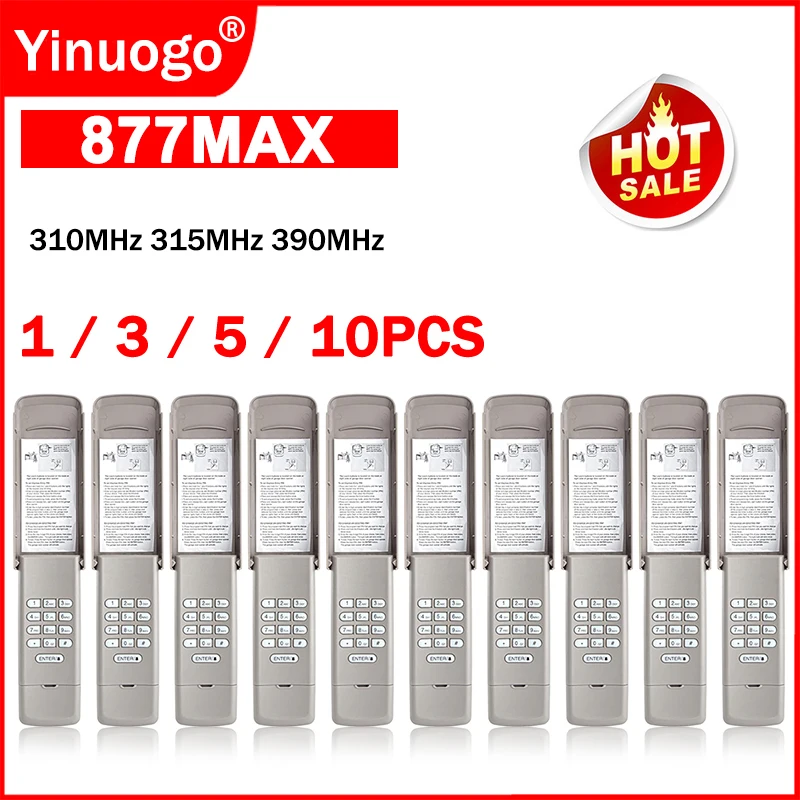 

877MAX Wireless Keypad Garage Door Keyless Entry System 315MHz 390MHz 376LM 377LM 877LM 971LM 973LM 977LM 878MAX Remote Control