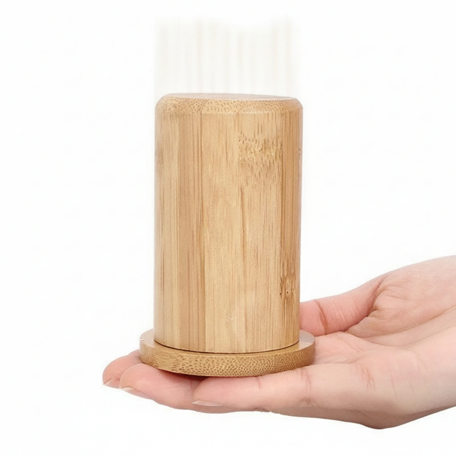 Dental Pick Holder Bamboo Dental Pick Holder with Lid Storage Container Wooden Natural for Dining Table, Kitchen Countertop