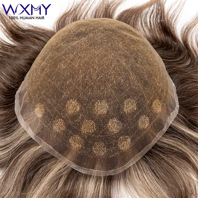 Customized Man Wig Full Lace Base Male Hair Prosthesis Toupee For Men Natural Human Hair Men's Wigs Protesis Capilar Hombre Unit