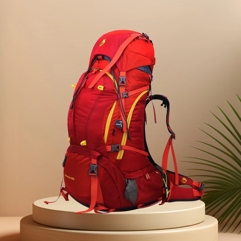 Mochila de escalada al aire libre para hombre y mujer, morral deportivo Unisex de gran capacidad, 80L, tendencia de lujo