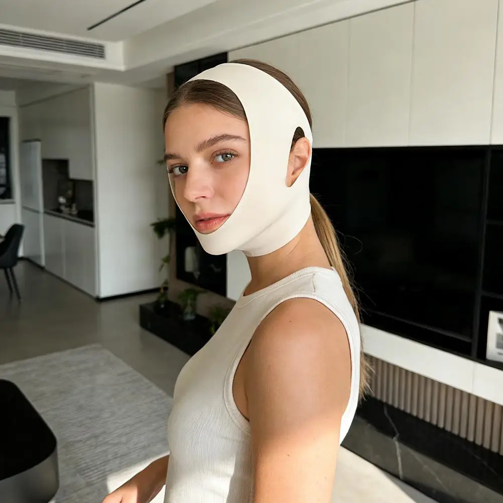 Cinturón Elástico Cómodo para Moldear el Rostro en Forma de V, Reutilizable, Ajustable, Levanta el Rostro, Reduce la Papada, Masajeador Facial Adelgazante