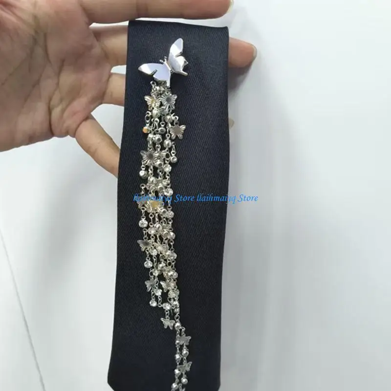573B Butterfly Fringed Neck Tie Fashion Accessory Shirt Tie Neckwear For Daily Outfit