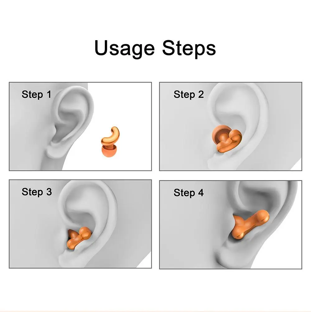 Silicone Ear Plugs for Sleeping 25dB Noise Cancelling Hearing Protection Reusable Earplugs for Sleep Focus Concerts Work Study