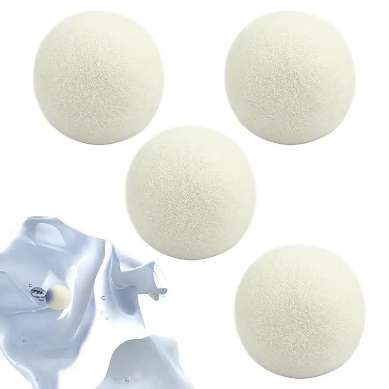 4PCS Wool Dryer Balls Fabric Virgin Reusable Softener Laundry 6cm 8cm Dry Kit Ball Practical Home Washing Balls Wool Dryer Balls