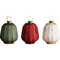 Wireless portable palace lantern fabric table lamp new Chinese retro bedside lamp high sense
