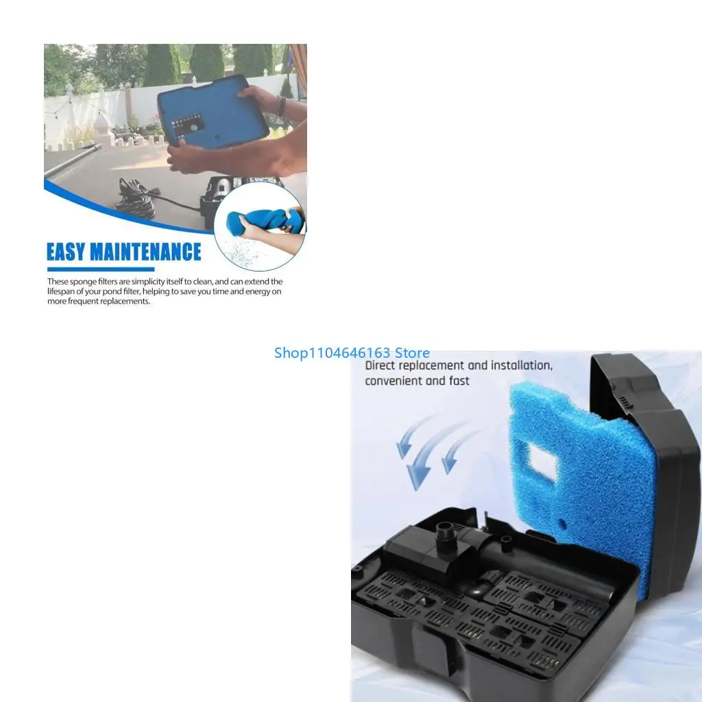 

Multiple Purpose Fan Filter Spongiform Set 660GPH Resists Water Damage Simple