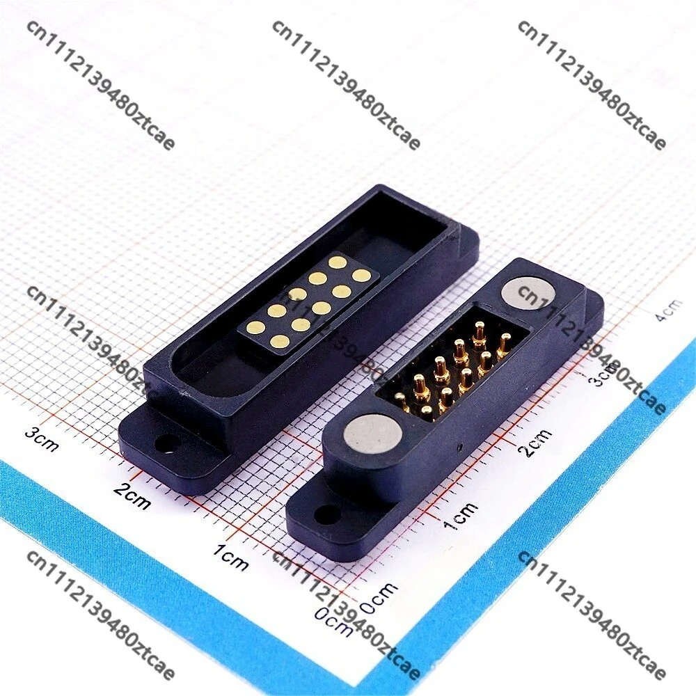 Double Row Magnetic Pogo Pin Connector, High Current for Data Transmission & Charging