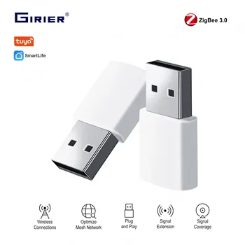 Girier ZigBee 3,0 Repeater USB-Signal-Booster erweitern 20-30m stabiles Netzwerk für Smart-Home-Geräte Tuya ZigBee Gateway erforderlich