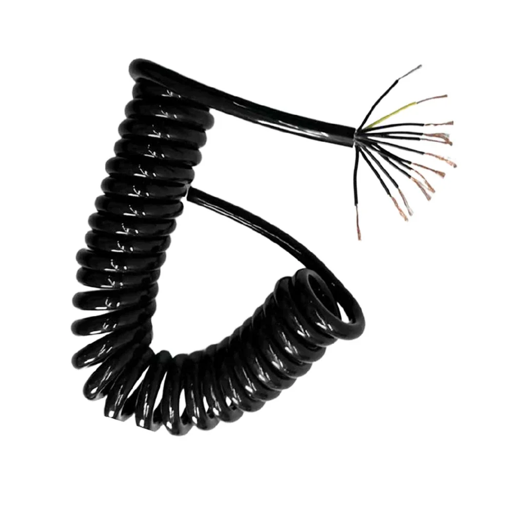 

Elctrical Spring Cable 9 core Spiral Telescopic High Power Spiral Wire PU 15awg High Elastic Cable for Industrial Equipment