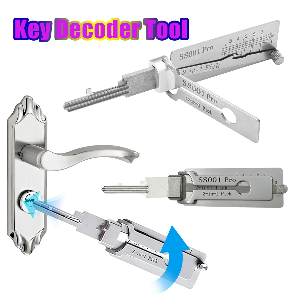 

Набор отмычек Lishi 2-в-1: профессиональный декодер автомобильных ключей и измерительный инструмент для KW1, KW5, SC1, SC4. Инструменты для автослесарей с лезвиями.