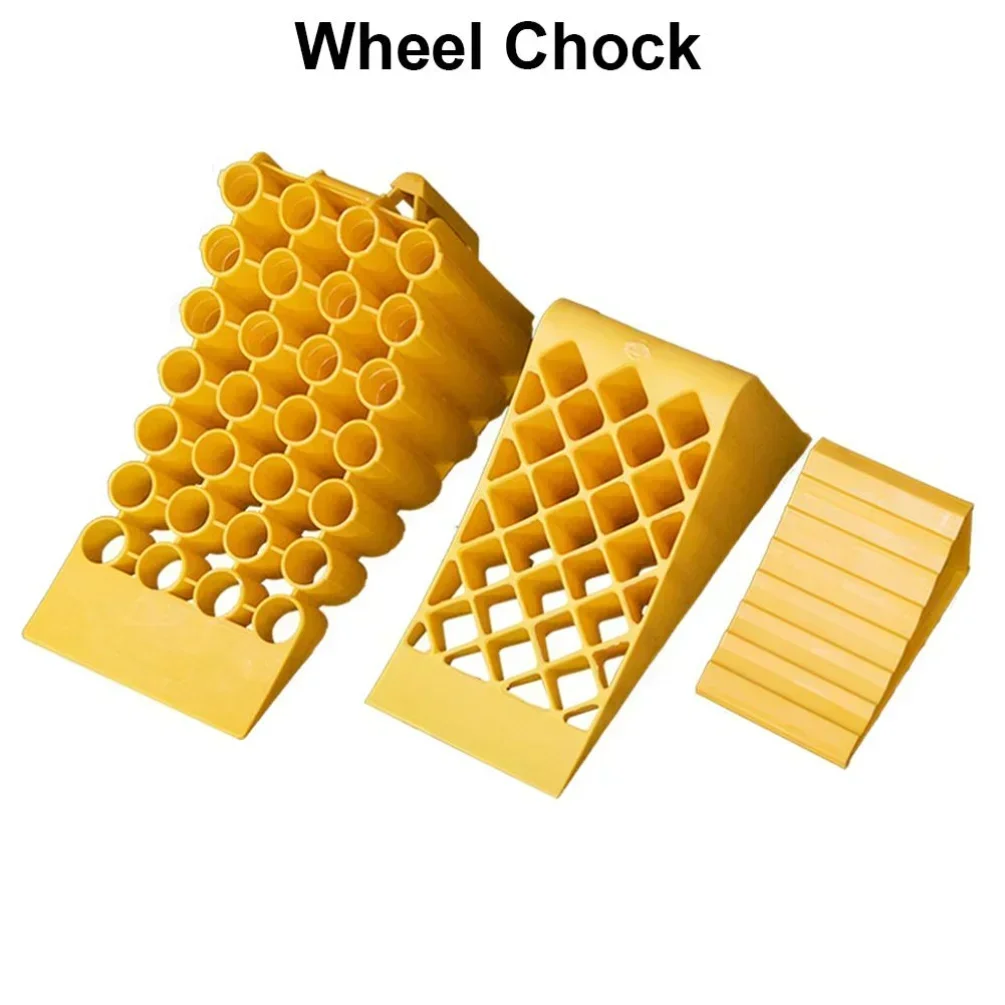 Portable Wheel Chock Heavy Duty Vehicle Car Truck Wheel Tire Chock Stop Block Honeycomb Base Tire Anti-slip Fixed Pad Yellow