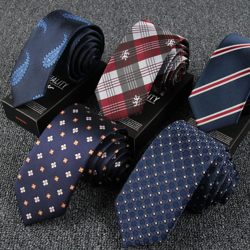 

Novelty Men's Tie Floral Plaid Dot Patten Red Blue Neckties For Man Slim Leisure Business Daily Wear Cravat Wedding Party Gifts