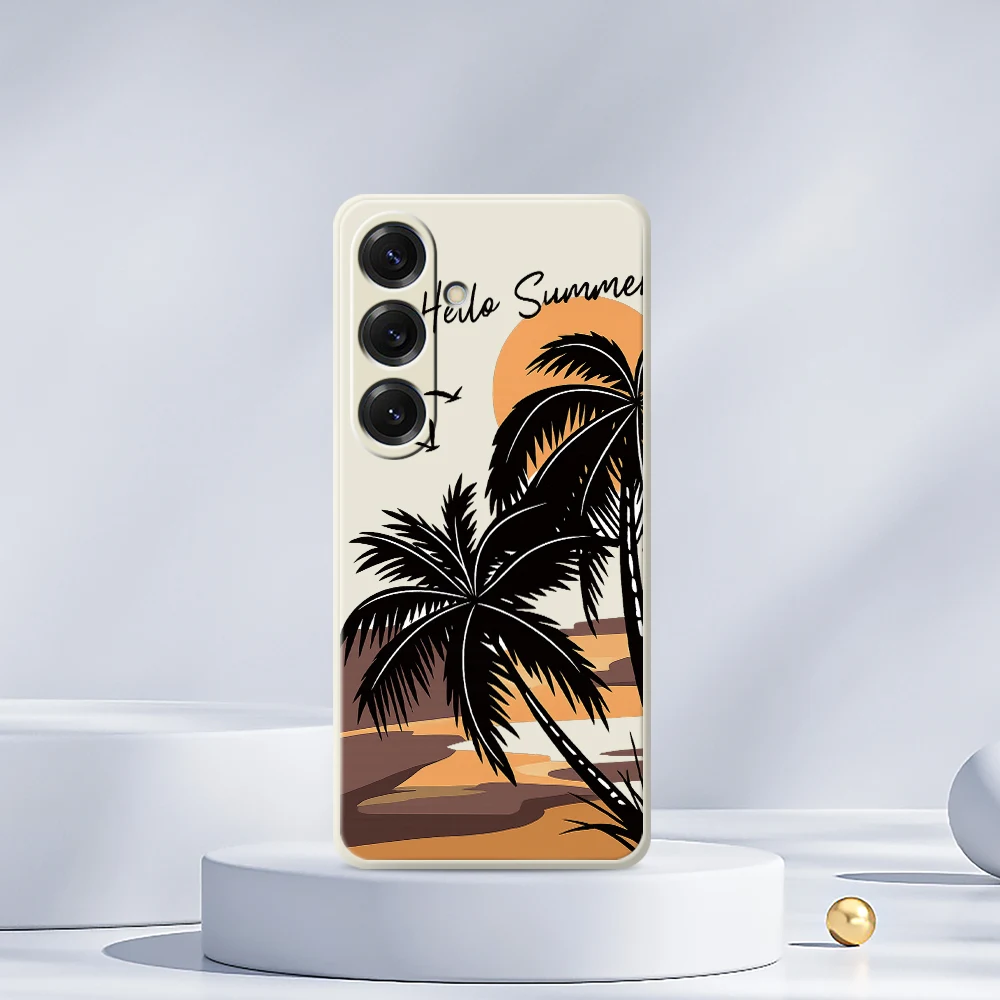 الصيف جوز الهند الظل قضية الهاتف لسامسونج غالاكسي S25 S24 S23 S22 S21 S20 الترا زائد S20FE S21FE S23FE S24 FE S10 زائد غطاء