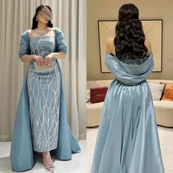 Customized High Quality Jersey Pleat A-line Square Neck Midi Dresses Bespoke Occasion Dresses Classic Exquisite Modern Style Pas