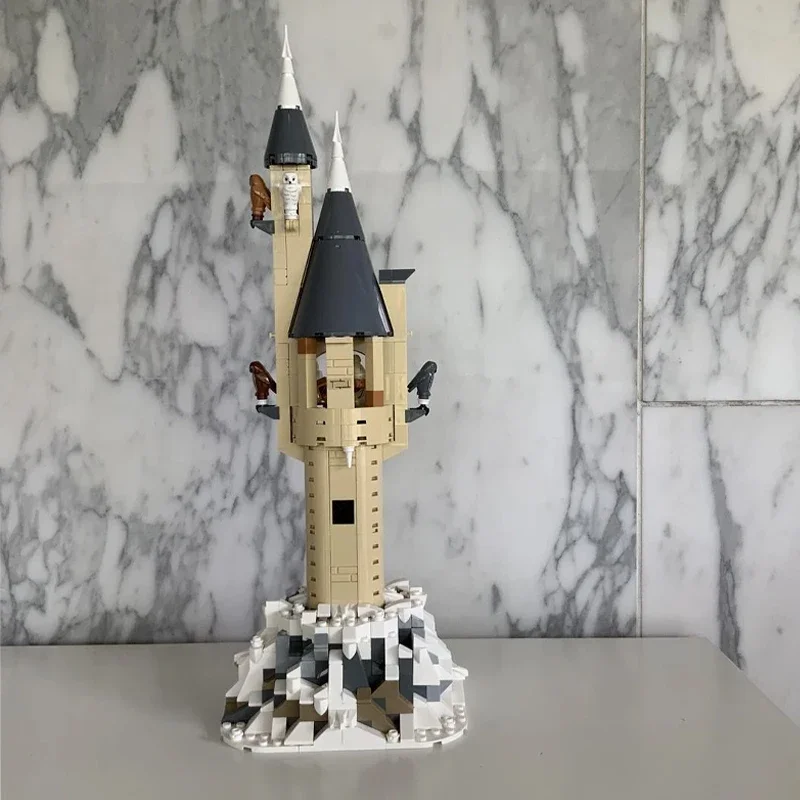 Bricklink MOC Creative Magic Movie Hogwartsed Castle Owlery Tower And Lovegood House Architecture Set Building Blocks Kid Toys