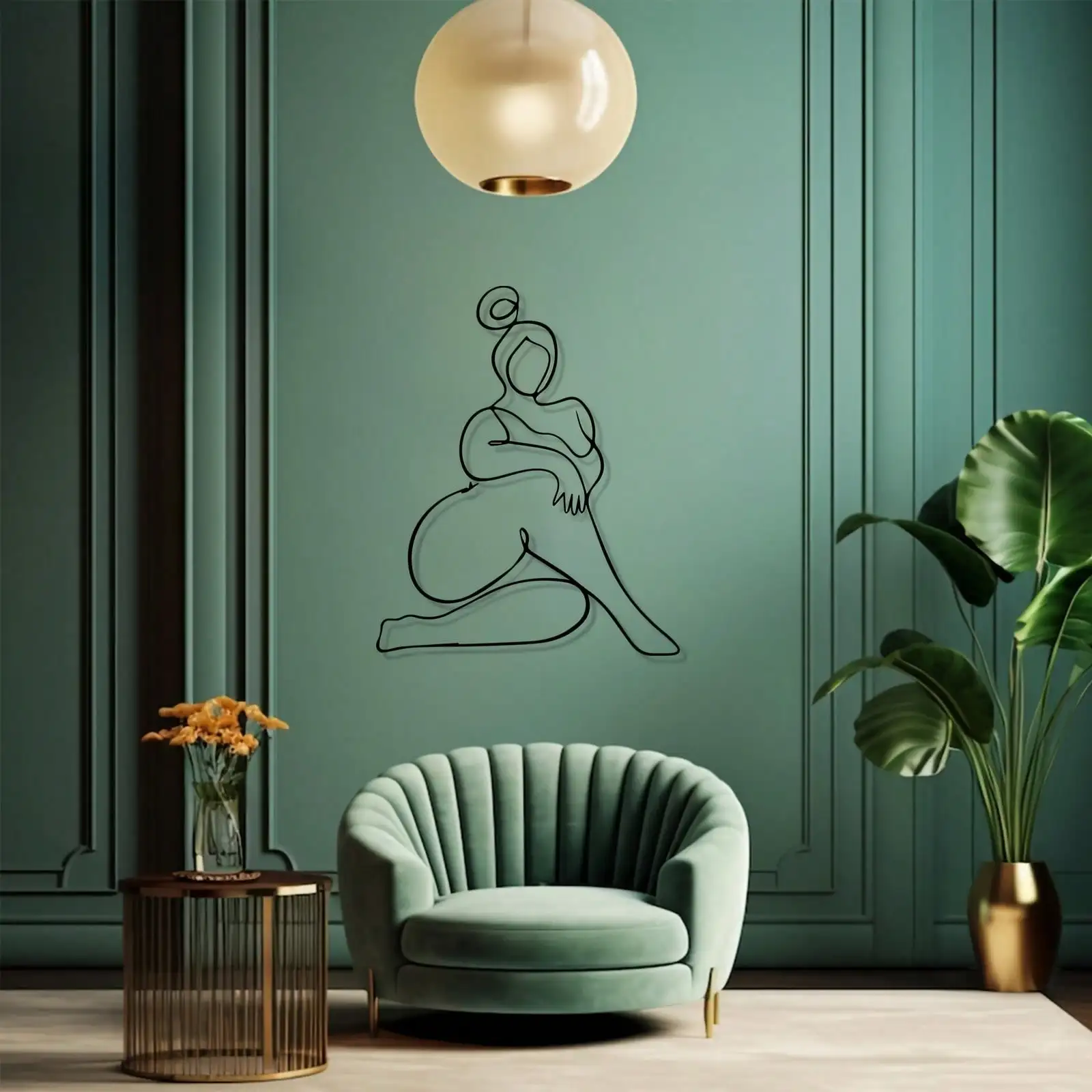 Brand Curved Female Form Iron Wall Art Body Positive Sculpture Elegant Living Room Bedroom Decor Gift For Women Art Lovers