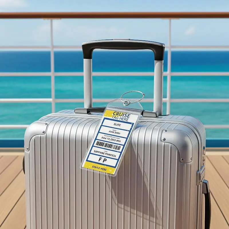 Cruise Ship Luggage Tags 5 Pack Clear Waterproof PVC Vertical ID Card Holder for Cruise Trip Essentials