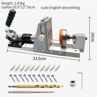 Pocket Hole Screw Jig Woodworking Guide Positioner Aluminum Alloy Oblique Drill Angle Puncher Locator With Drill Bit DIY Carpent