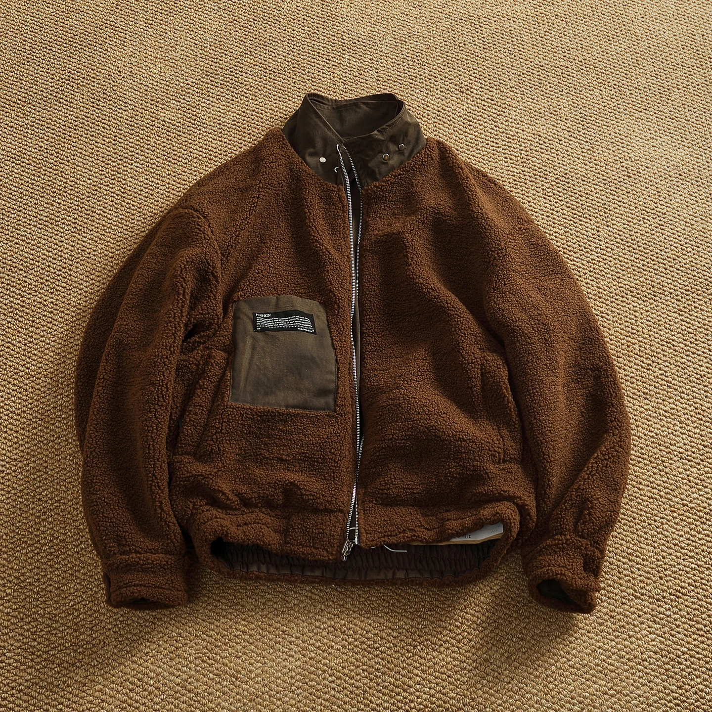 

Двусторонняя куртка из овечьего вельвета в американском стиле, осенне-зимняя мужская куртка с воротником-стойкой, мотоциклетная рабочая одежда, верхняя одежда из полиэфирного волокна