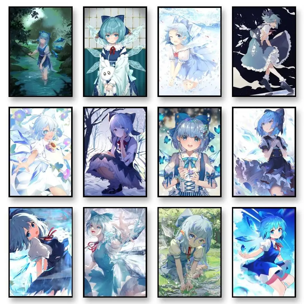 Cirno Touhou Project Poster, Wandkunst für Arbeitszimmer, Wohnzimmer, einzigartiges Heimdekorationsbild