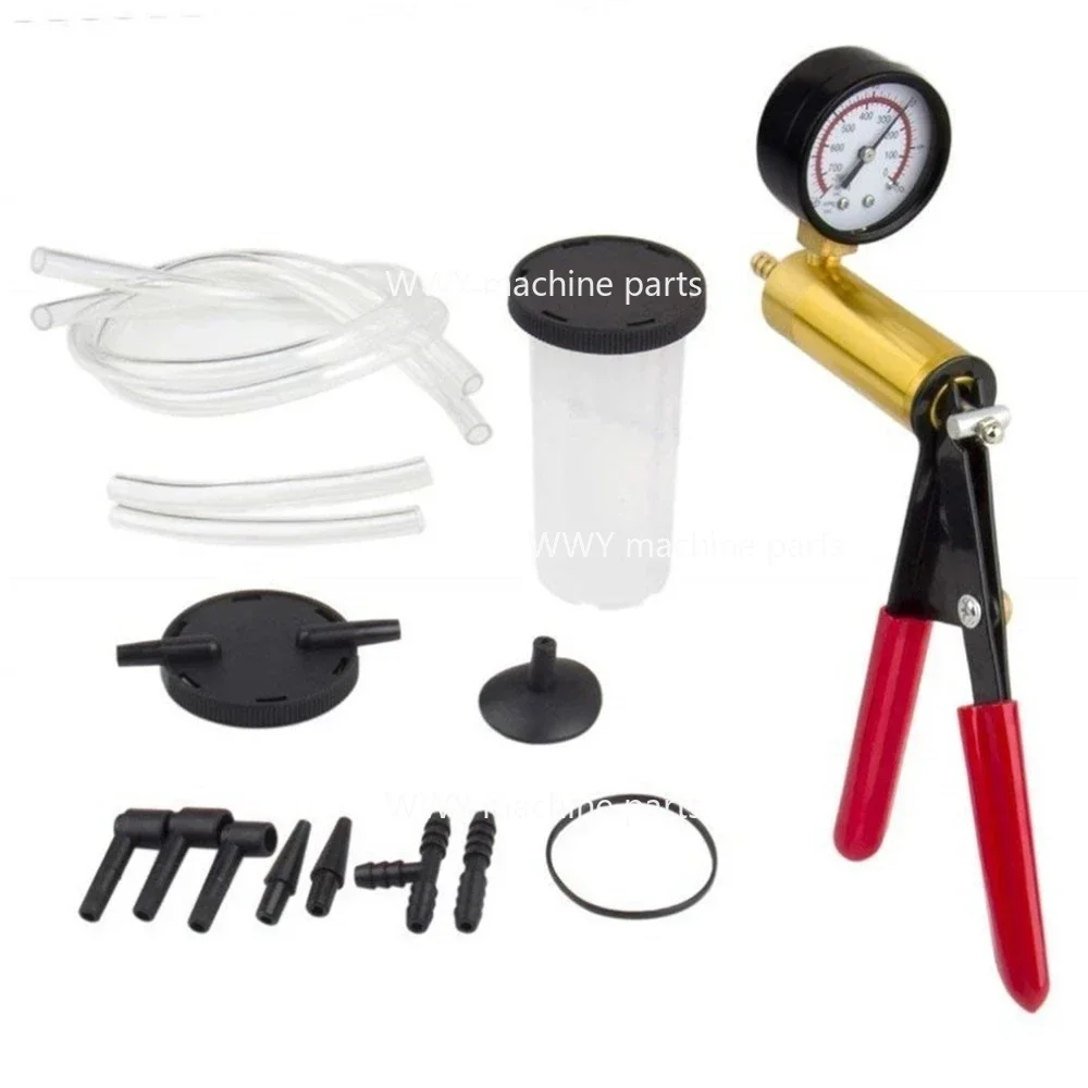

2021NewHand Held DIY Brake Fluid Bleeder Tools Vacuum Pistol Pump Tester Kit Aluminum Pump Body Pressure Vacuum Gauge