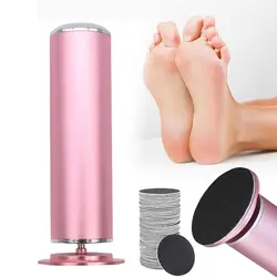 Electric callus remover with speed controller and 60 replacement sandpaper discs for removing dry, cracked skin calluses