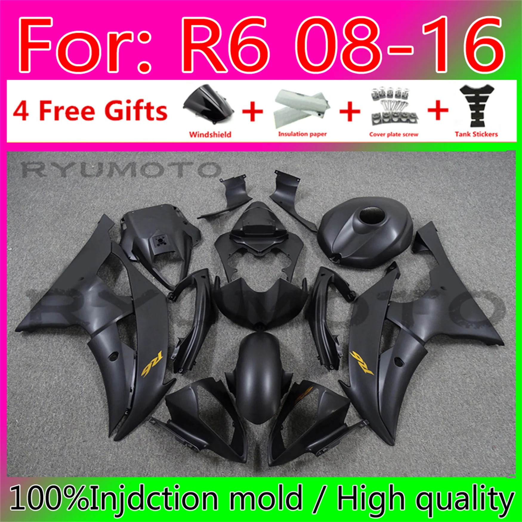 

Motorcycle Injection Fairing Kits For Yamaha YZF R6 2008 2009 10 2011 12 13 15 16 Fairings Bodywork YFZ-R6 08 09 11