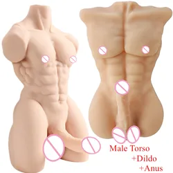 Half Torso Man Plastic Body Sex Doll For Women Big Dildo Anal Plug Vagina Stimultion Unisex Masturbator Male Adult Goods Sexshop