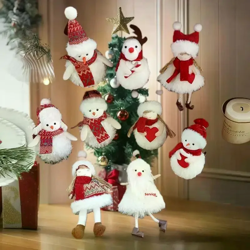Christmas Plush Snowman Pendant Christmas Tree Hanging Lovely Beautiful Pendant Scene Decorate Christmas Tree Hanging Ornaments