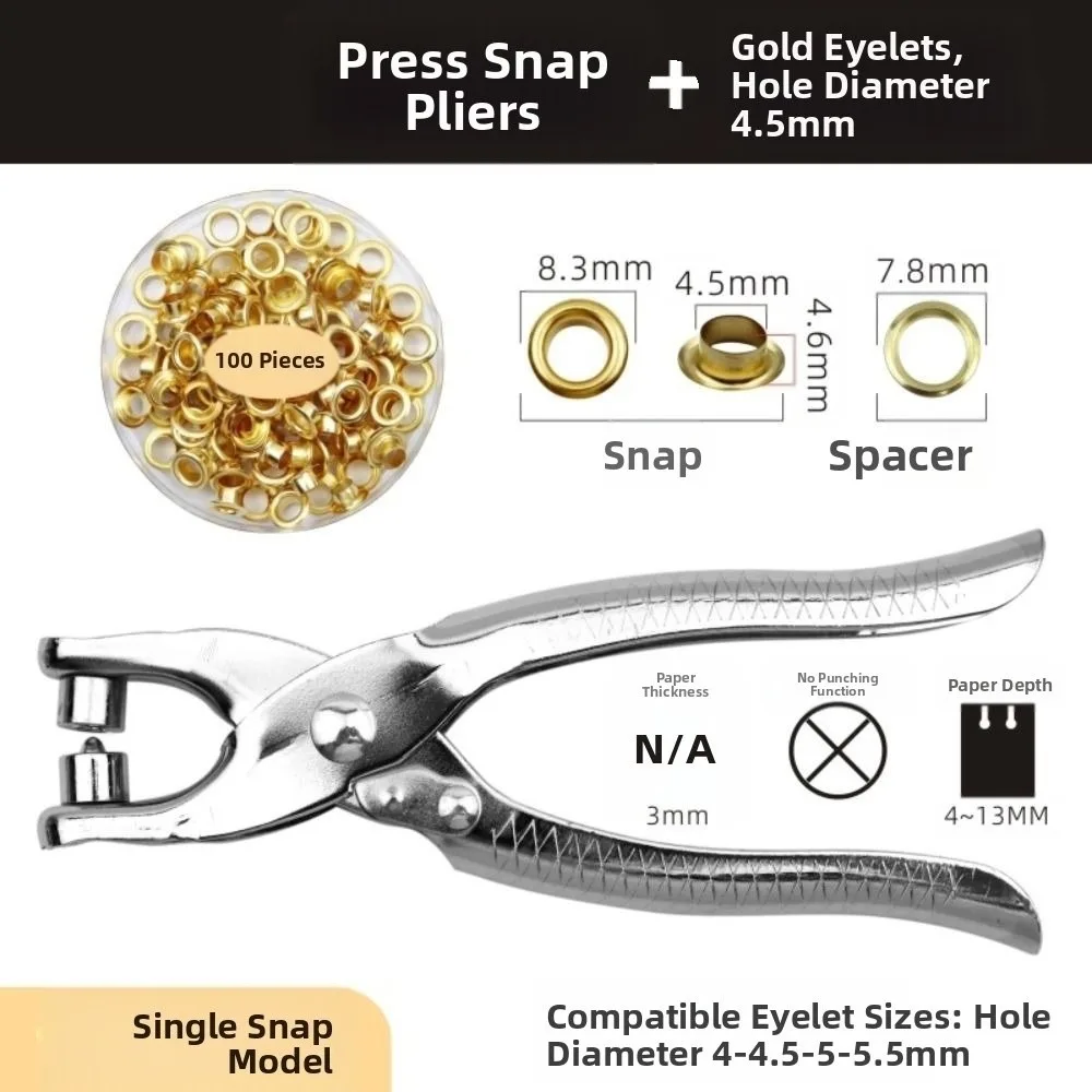 

Dual-Purpose Eyelet Hole Punch Pliers Kit Labor-saving with 100/200Pcs Grommets Eyelets Punching Grommet Eyelet Pliers Kit